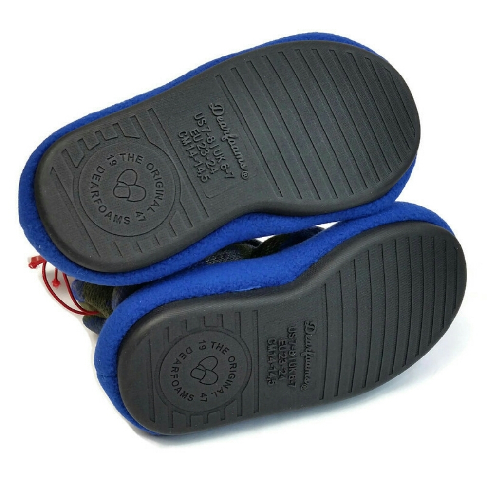 Dearfoams Slippers Boys Camo Memory Foam Bootie - Picture 4 of 7
